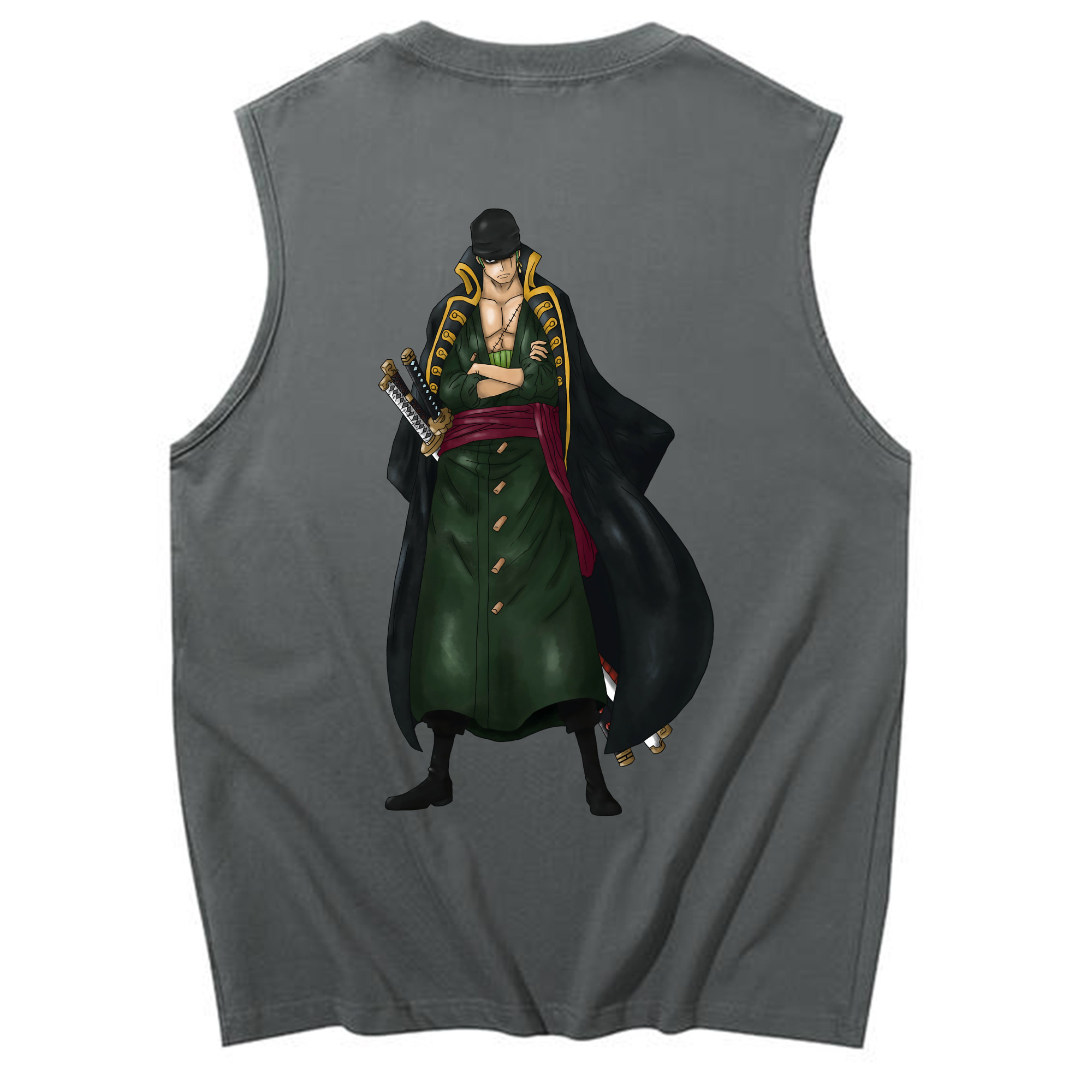 ワンピース ロロノア・ゾロ ONE PIECE Roronoa Zoro コットン100％タンクトップ（背面プリント）